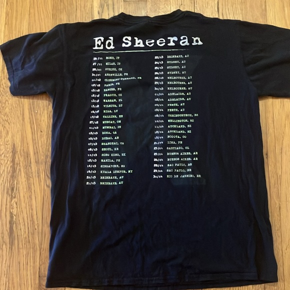 Ed Sheeran x tour European dates black tee size medium - Picture 5 of 6
